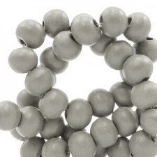 Wood beads round 12mm Mild greige taupe